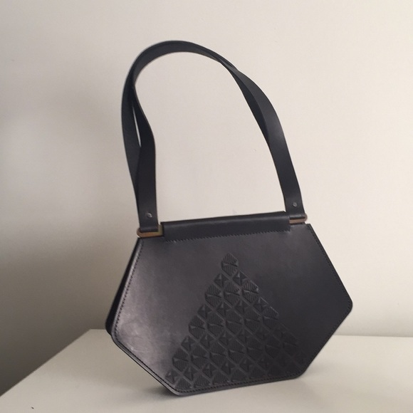 Handbags - Unique OOAK Engraved Leather Geometric Bag